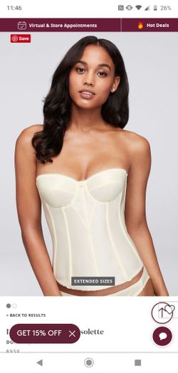 David's Bridal Dominique Corset strapless bra 48DD