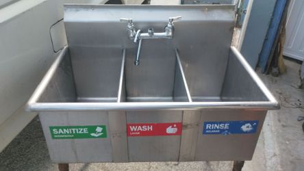 Three compartment sink 39" x 24"