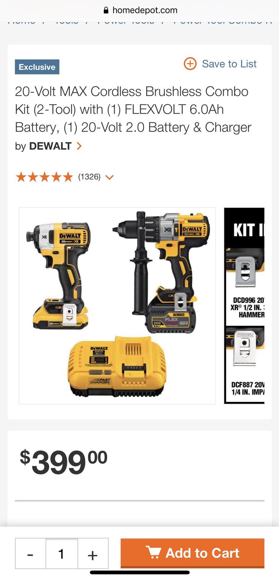Dewalt Flexvolt Combo Tool Kit