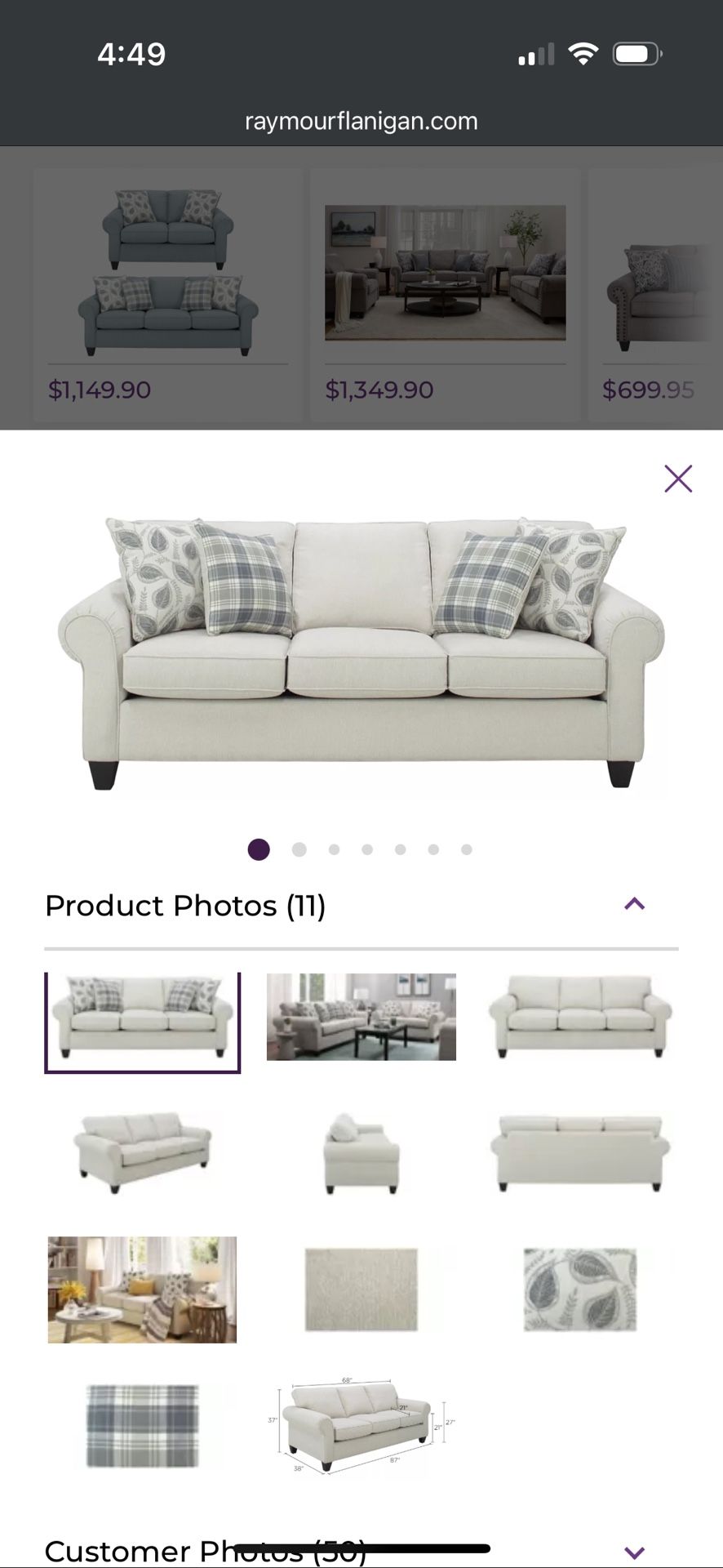 Saige Chenille Couch (Raymond And Flanigan)