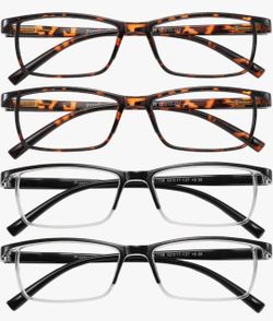 4-Pack Reading Glasses Tortoise and Black