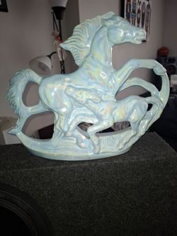 Ceramic  Sky Blue Horses