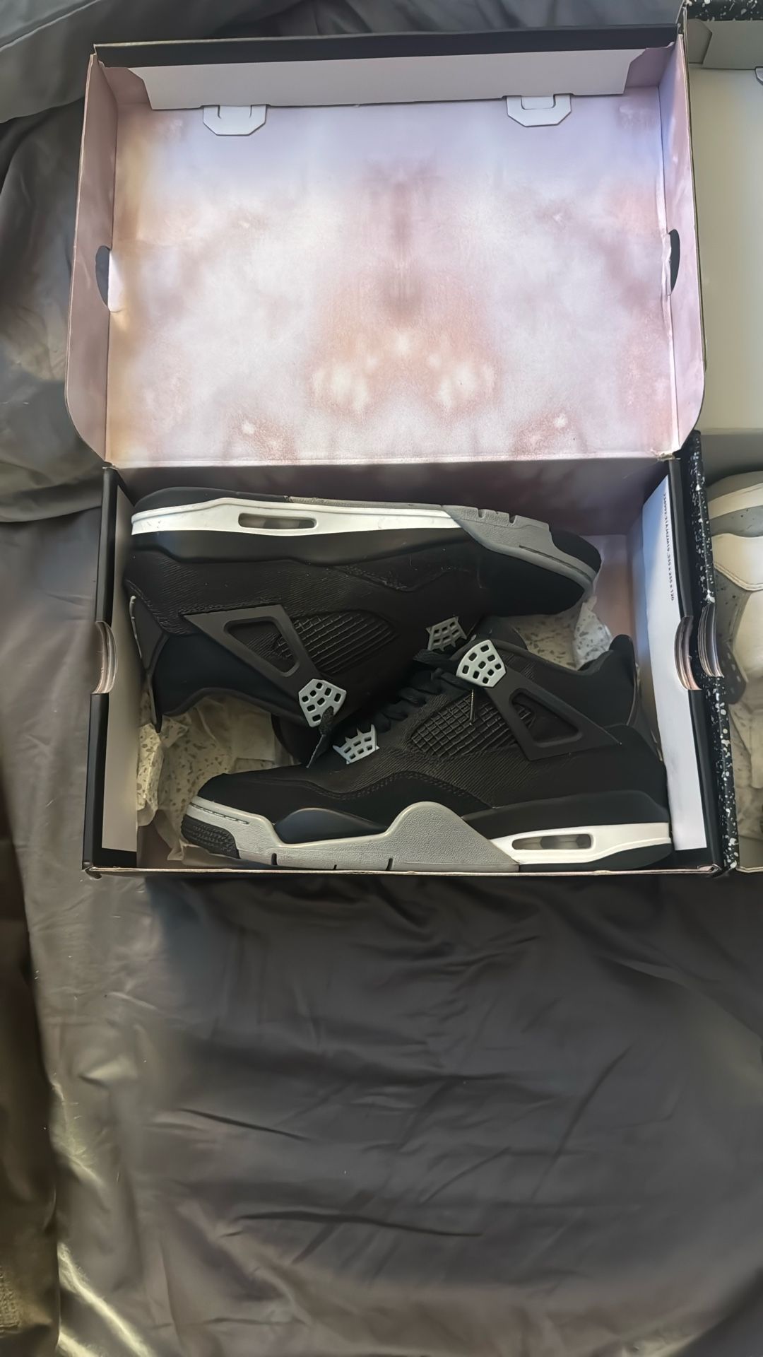 SIZE 9.5 BLACK CANVAS JORDAN 4