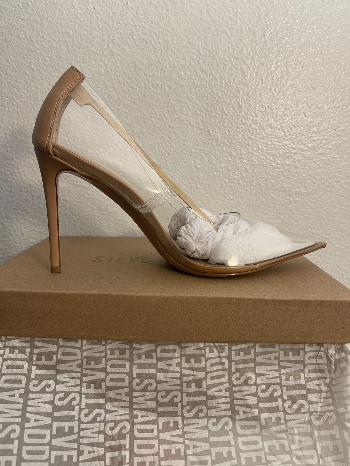 Brand New Steve Madden Clear Heels