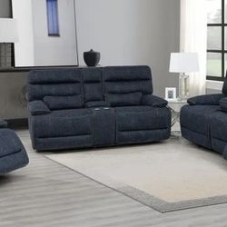Blue Recliners Sofa Couch's 