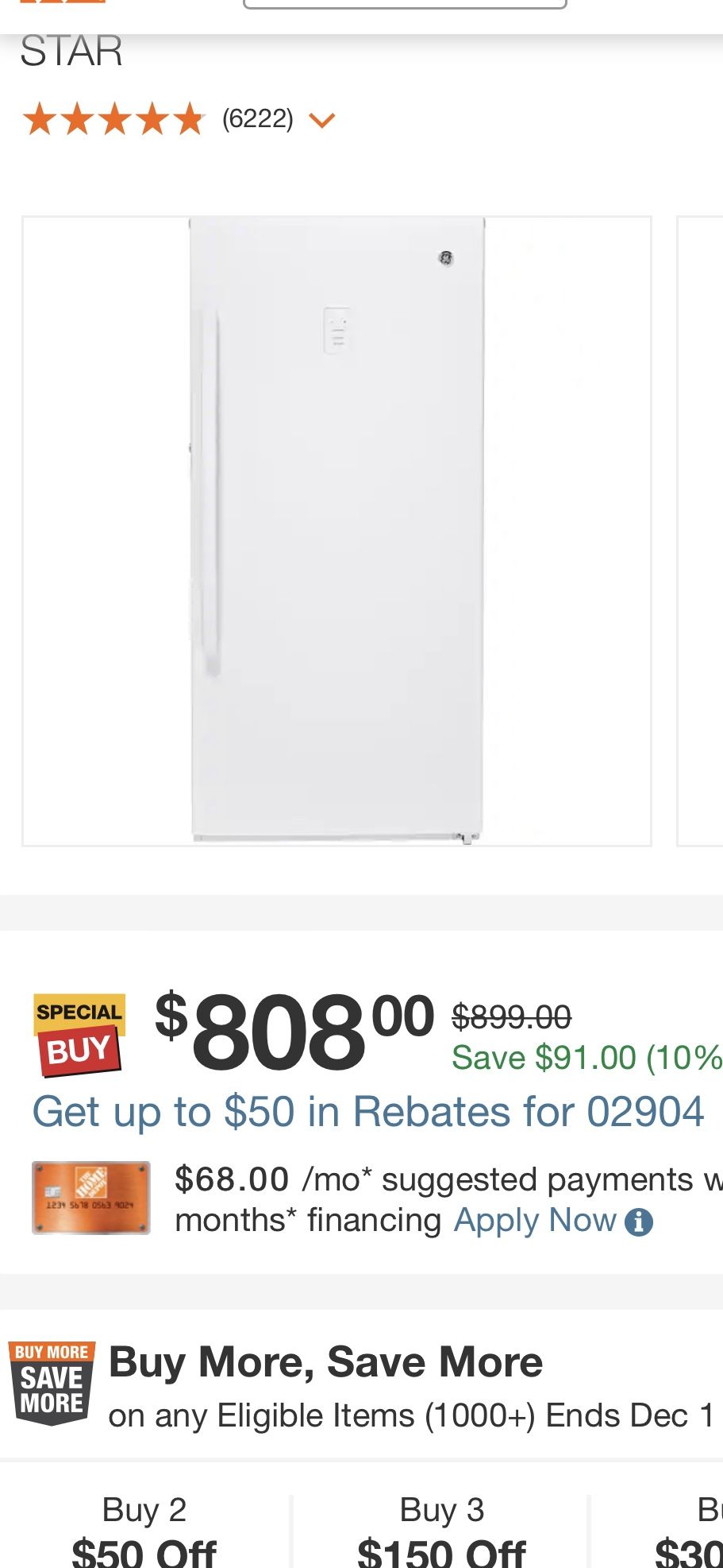 New GE Upright Freezer