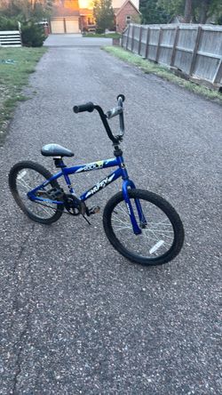 Bike flat tire in the back it just needs a new tire used for kids