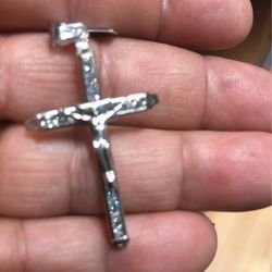 10 karat white gold cross charm