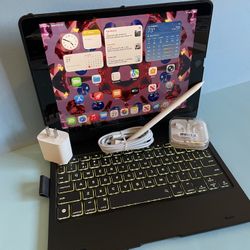 Apple IPad 9th Generation (10.2” Retina /Touch ID /IOS 18/ 2021 Model) 64GB with Pen, Keyboard  & Accessories 