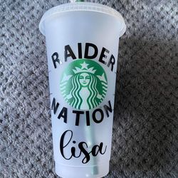 Starbucks Raider Logo With Raider Nation I The Front With Name