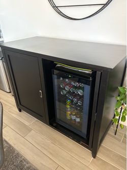 Firenze Mezzo Wine & Spirits Credenza Bar with Mini Fridge