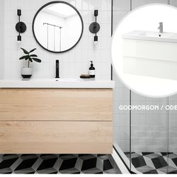 IKEA two drawer wall mount vanity with counter top