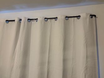 Total Blackout Curtains (white) & Rod