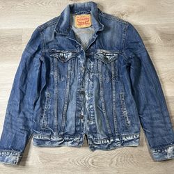 Levi's Jacket Mens Medium Blue Medium Wash Denim Trucker Metal Button 72334