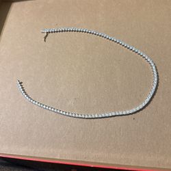 CZ Diamond Prong Chain 18 Inch And Cross Pendant