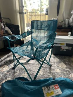 Teal Folding Camp Chair with Cup Holder