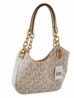 Michael Kors Vanilla MK Signature Hobo Shoulder Bag