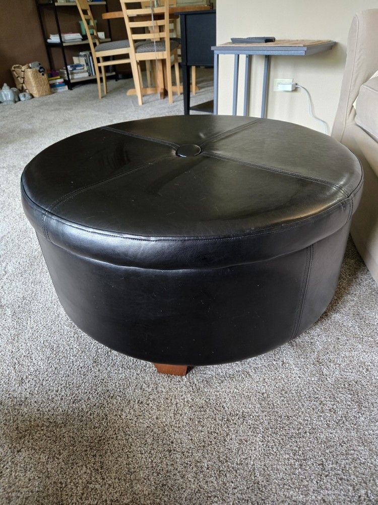 Black Storage Ottoman