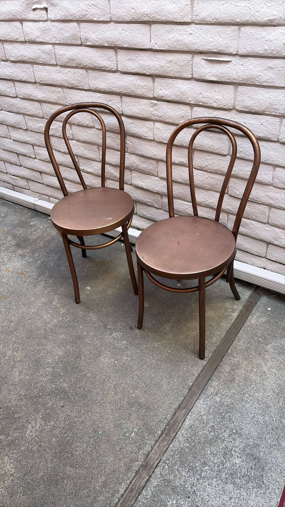 Copper Metal Chair Set Of Two