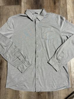 Travis Mathew Shirt Long Sleeve Casual Button-Down Men's XL Blue Pocket Soft