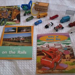 Tube of Mini Toy Model Cars & 3 Books $6