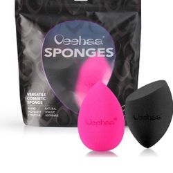 2PCS Makeup Sponge Set, Latex Free Makeup Blender for foundation, Makeup Sponges egg shaped, Makeup Sponges for all areas. Brand new. Ne