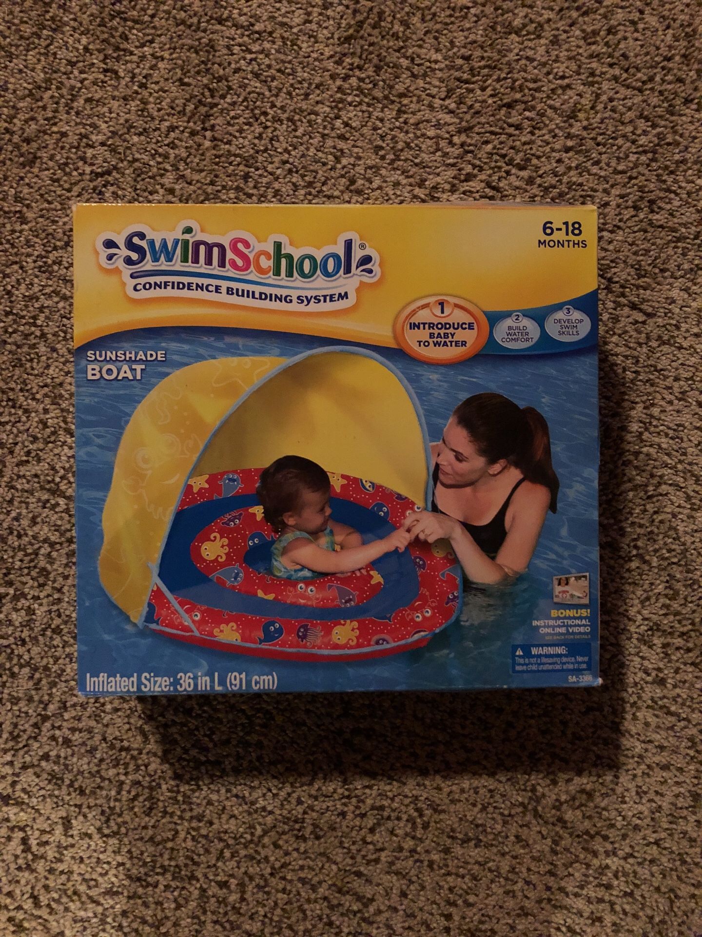 Swimschool sunshade boat for 6-18 month float