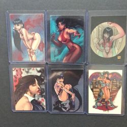 VAMPIRELLA …. 1995 Series #1- 6 Mint Cards.. HORROR GLOW CHASE SET…. TOPPS