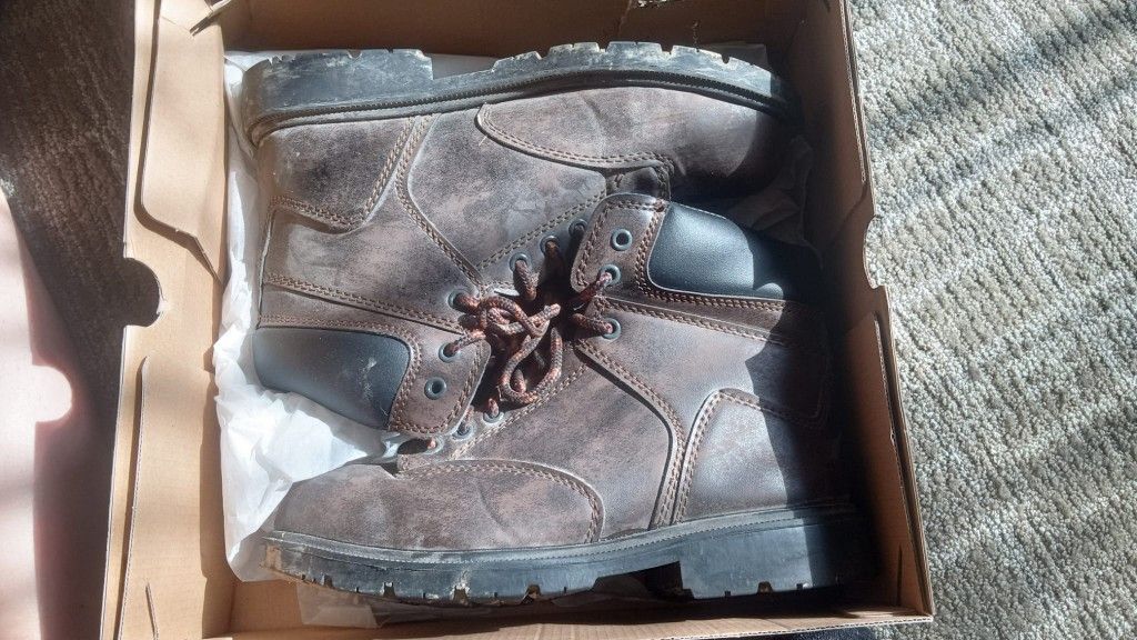 Brown Woman's Steel Toe Shoes