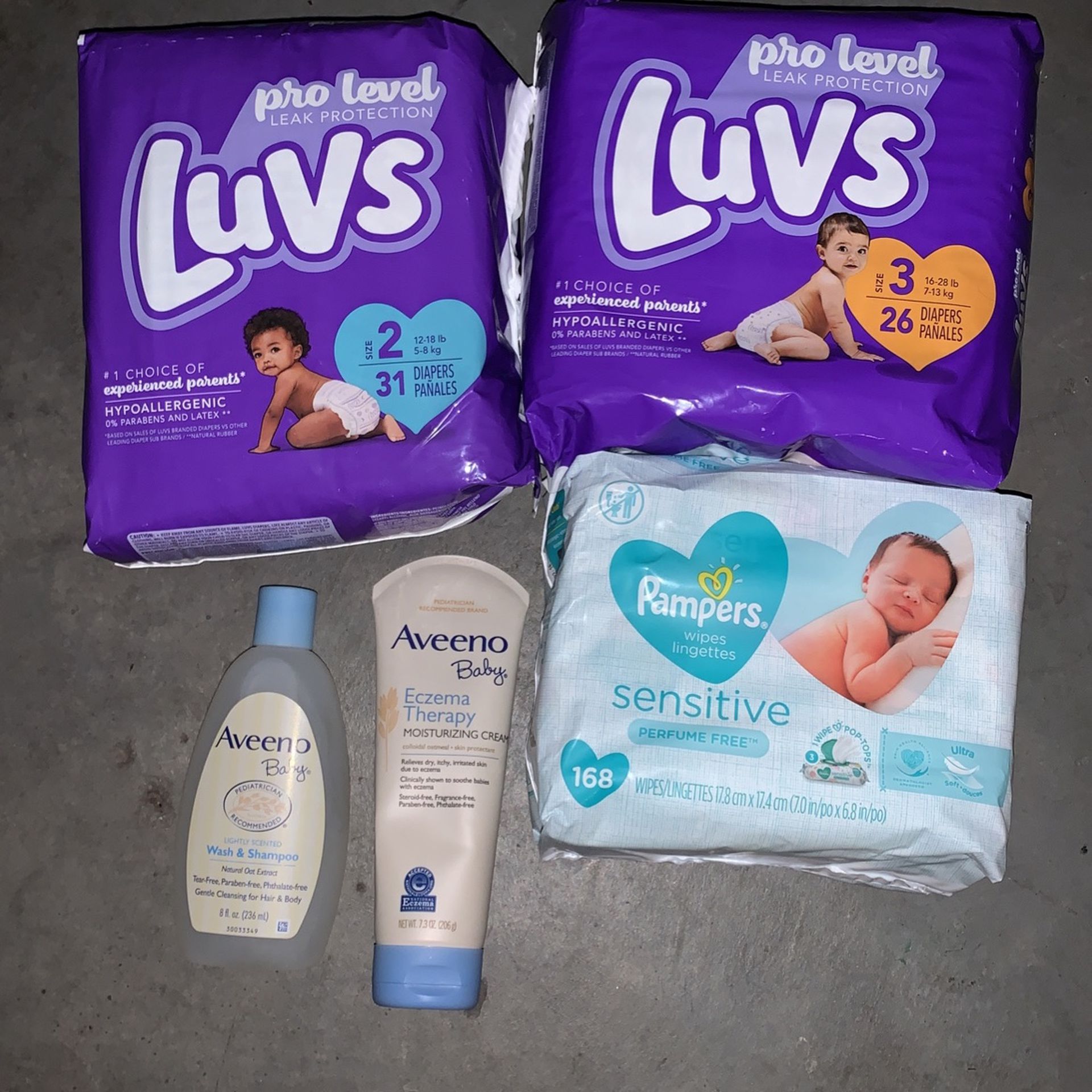 Luvs Pampers Wipes And Aveeno Wash And Lotions