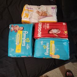 Diapers Size N, 1, 2
