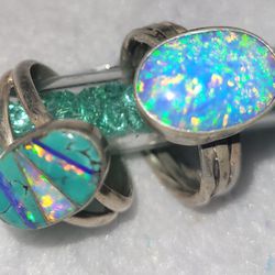 Vintage 925 Sterling Opal Rings YOUR CHOICE