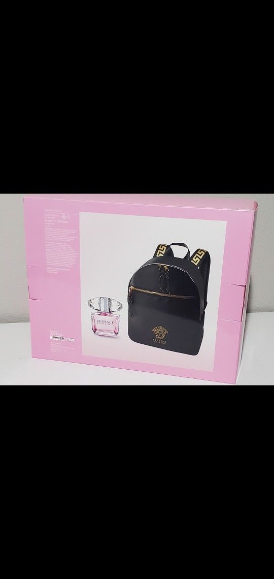 Versace White Crystal & Backpack Set Shoes display picture 2