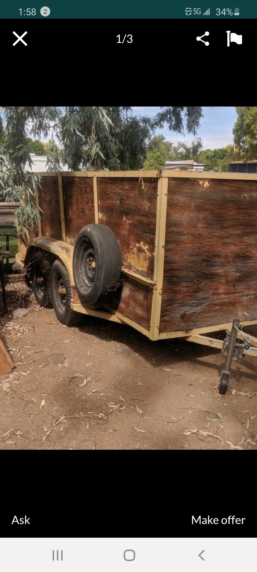 5 x 12 utility trailer Good condition ready Landscaping