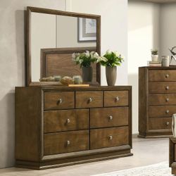 New 7 Drawer Dresser.  Brown.  59x17x35H.  Free Delivery!