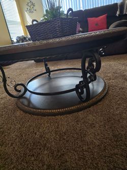 Coffee Table with wrought iron