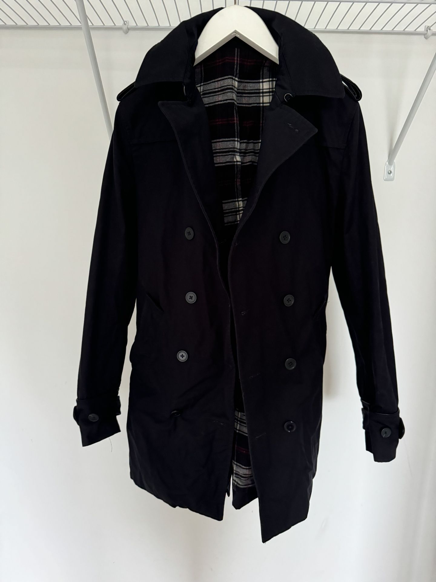 SANDRO Men Trench Coat Navy Size M