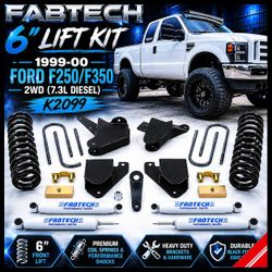 🔥 Fabtech 6” Lift Kit – Ford F250 / F350 2WD (1999–2000 7.3L Diesel) 🔥