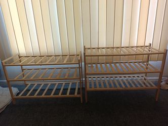 Moving Sale - Wooden Shoe Rack Set of 2