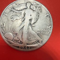 Walking Liberty Half Dollar 90% Silver 1947