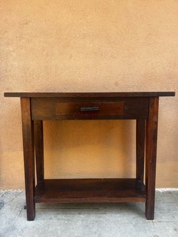 Wood Console Table with Drawer and Shelf