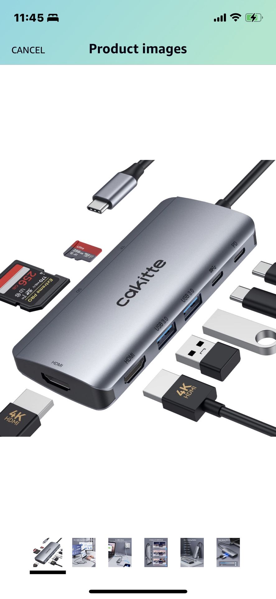 USB C Docking Station Dual Monitor, Cakitte USB C to Dual HDMI Adapter USB C Hub for Dell HP,8- in -1 Laptop Docking Station with Dual 4K HDMI,2 USB ,