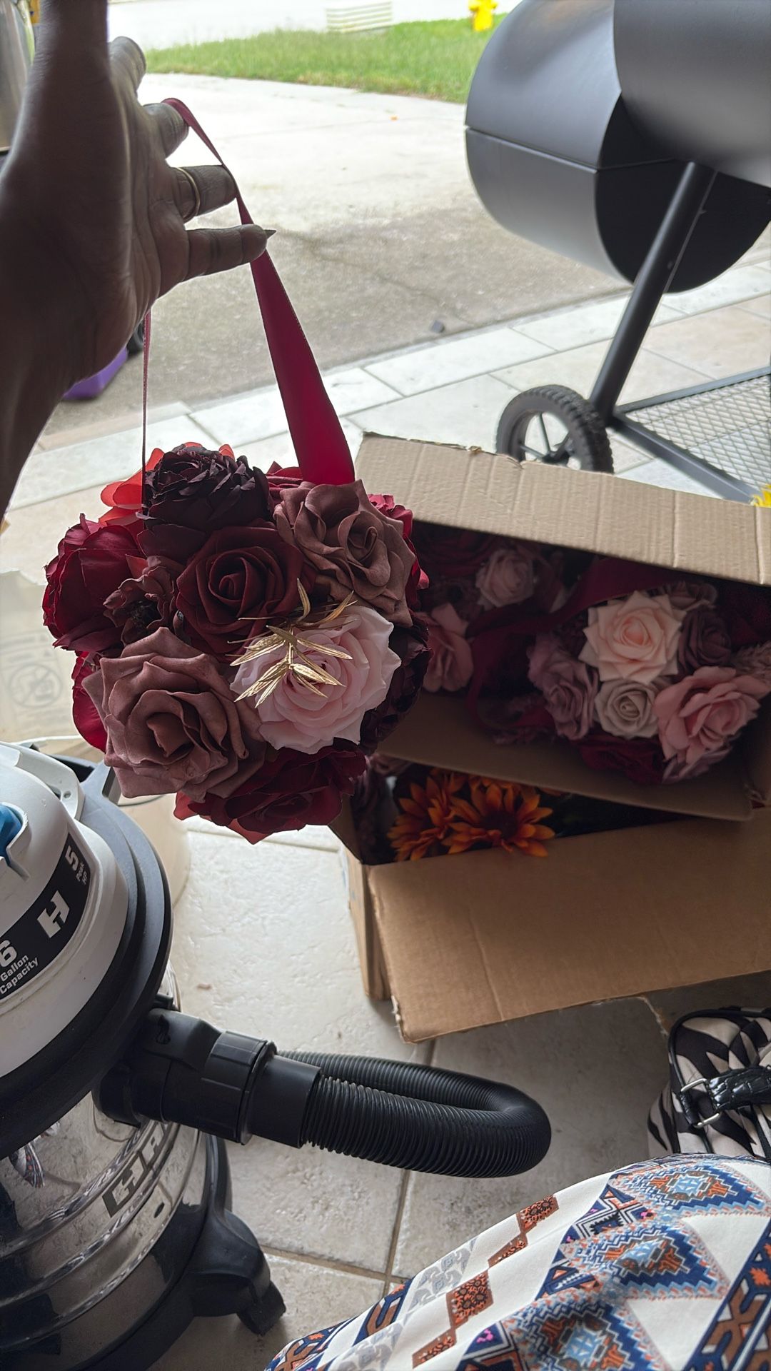 Burgundy And Blush Flower Ball