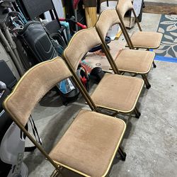 MCM Vintage Gold Velvet Folding Chairs