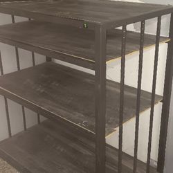 Iron Frame, With Three Shelves.