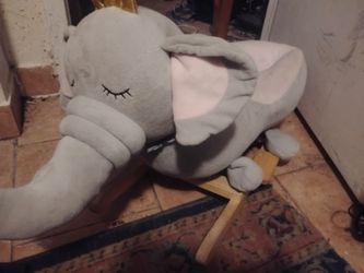 Baby plush elephant rocking horse