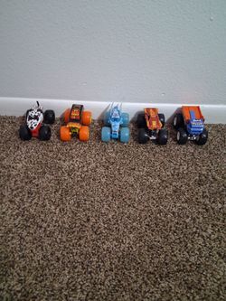 Monster trucks, kids, toys.