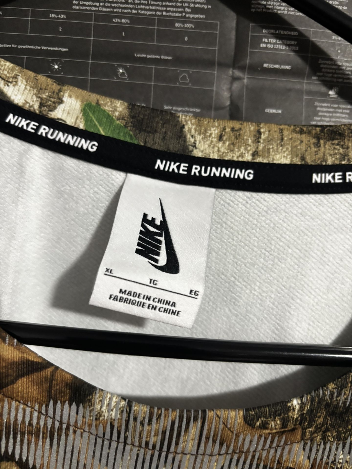 Nike NikeLab NRG Skeleton Camo Realtree Running Tech Shirt Mens XL CJ0179 237