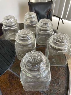6-piece glass jar set
