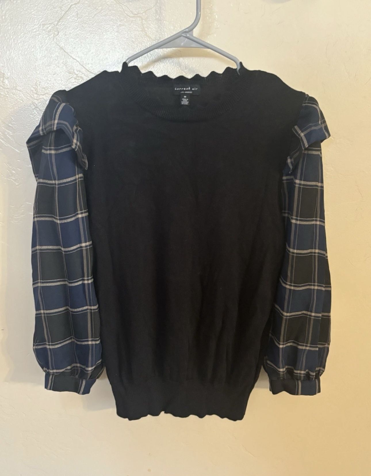 Current Air Los Angeles Plaid Sleeves cardigan Size M